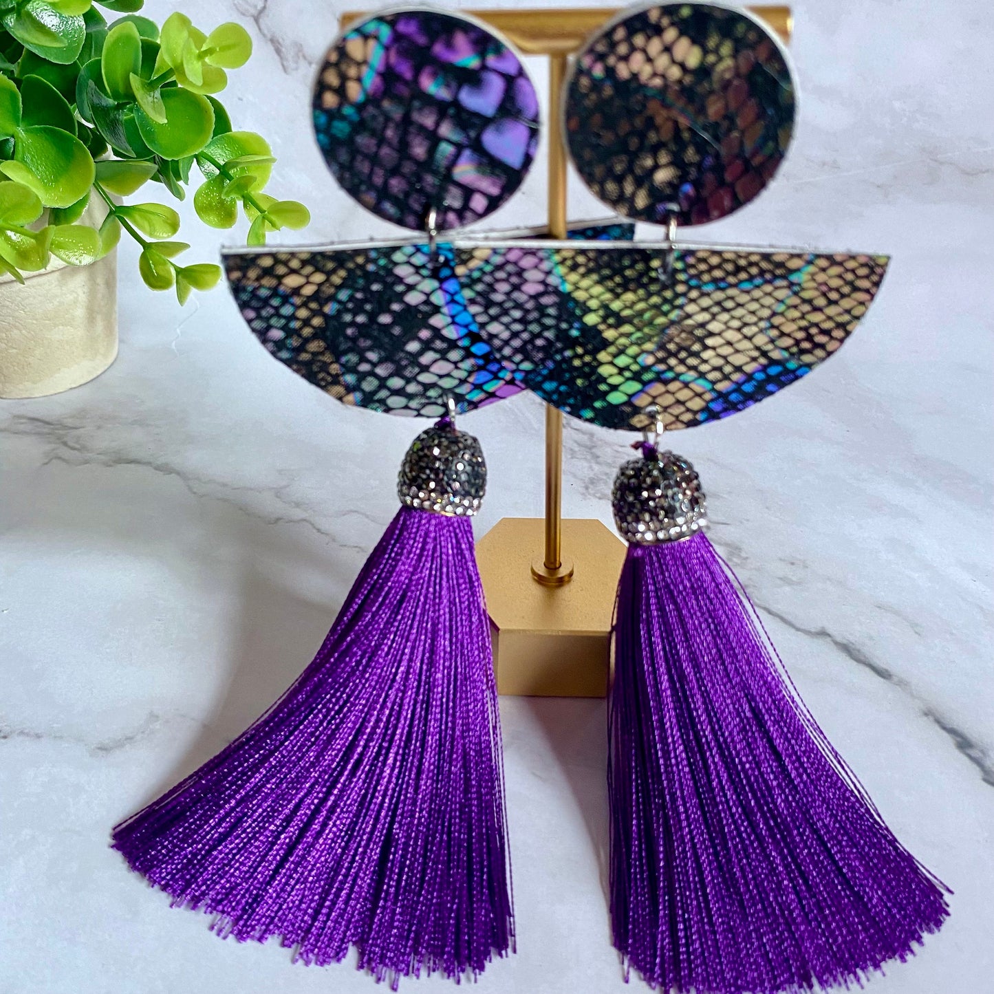 Leather Tassel Earrings – Boho Statement Earrings – Lightweight Dangle Earrings – Handmade Fringe Earrings – Western Festival Jewelry – Gift for Her