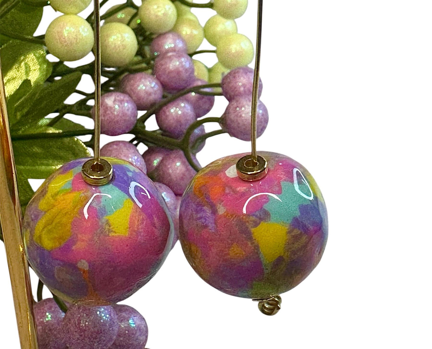 Colorful Statement Earrings: Lightweight Clay Dangle Jewelry