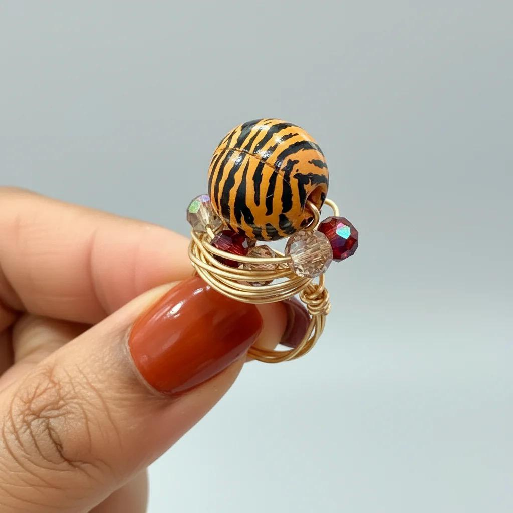 Zebra Bold Boho Ring: Gold Cocktail Ring