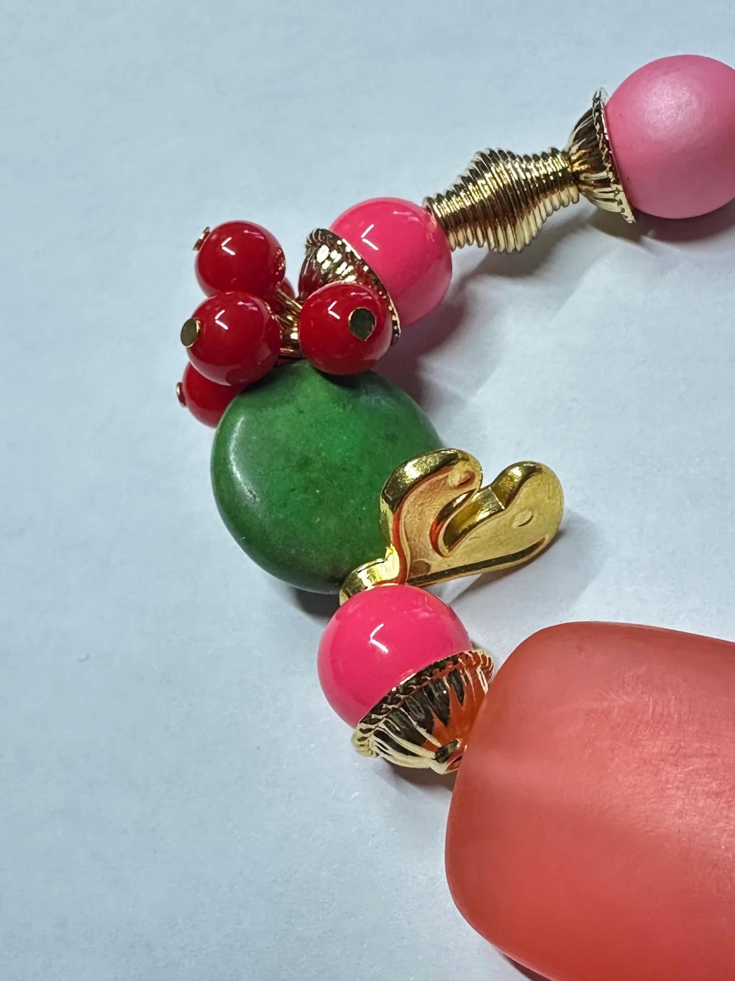 Chunky Multi Color Beaded Stretch Bracelet for Bold Spring Summer Style