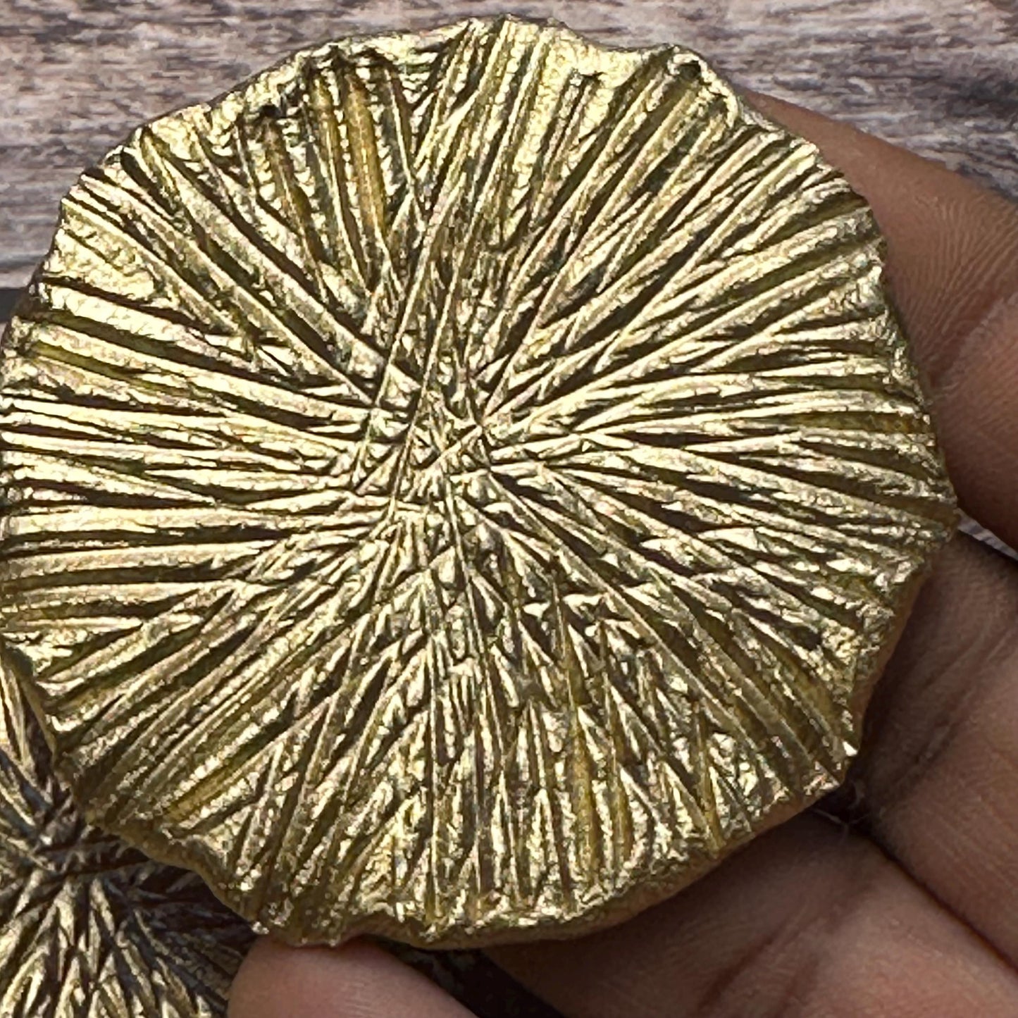 Gold Textured Statement Earrings: Lightweight Unique Clay Jewelry