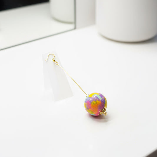 Tie Dye Statement Earrings: Lightweight Clay Colorful Jewelry