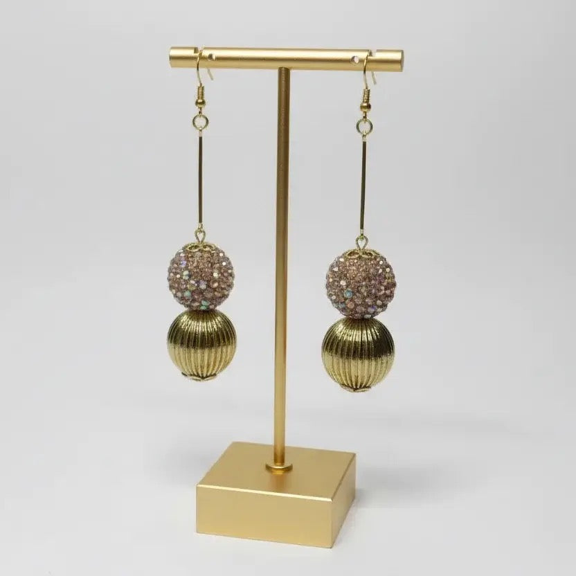 Luxury Crystal Drop Earrings | Gold Statement Earrings | Long Glam Dangle Jewelry
