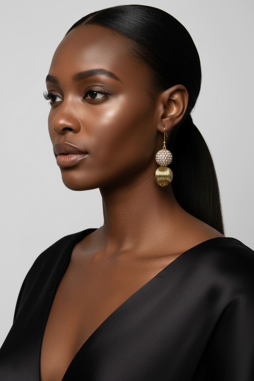 Luxury Crystal Drop Earrings | Gold Statement Earrings | Long Glam Dangle Jewelry