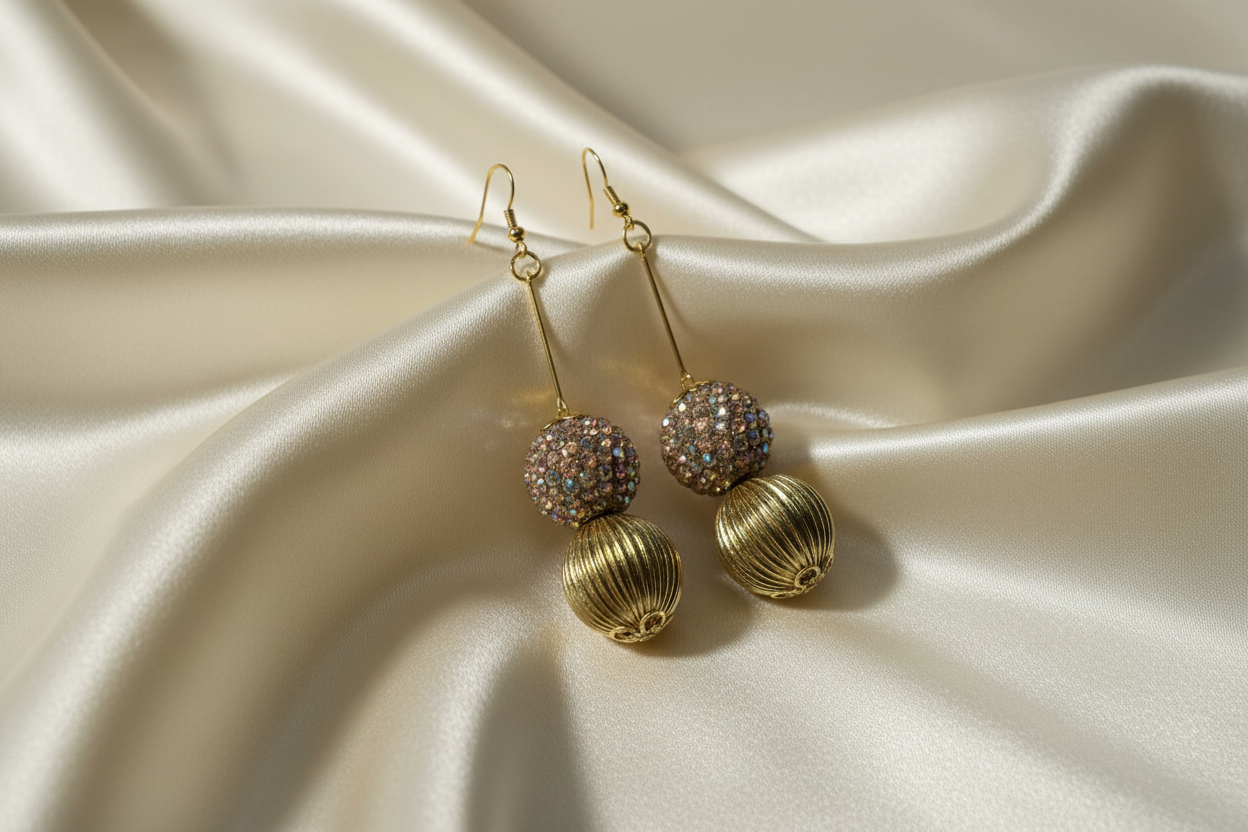 Luxury Crystal Drop Earrings | Gold Statement Earrings | Long Glam Dangle Jewelry