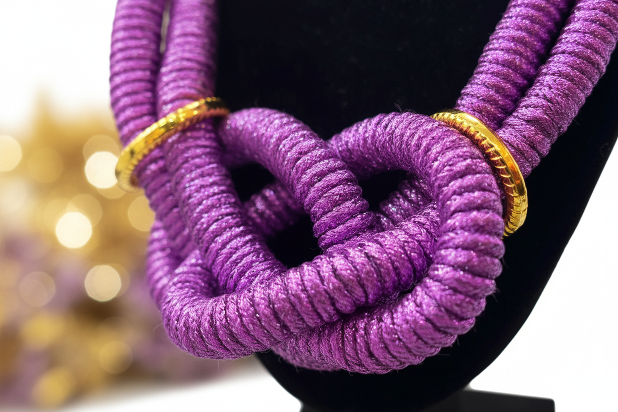 Purple Knot Chunky Necklace: Trendy Gift for Women