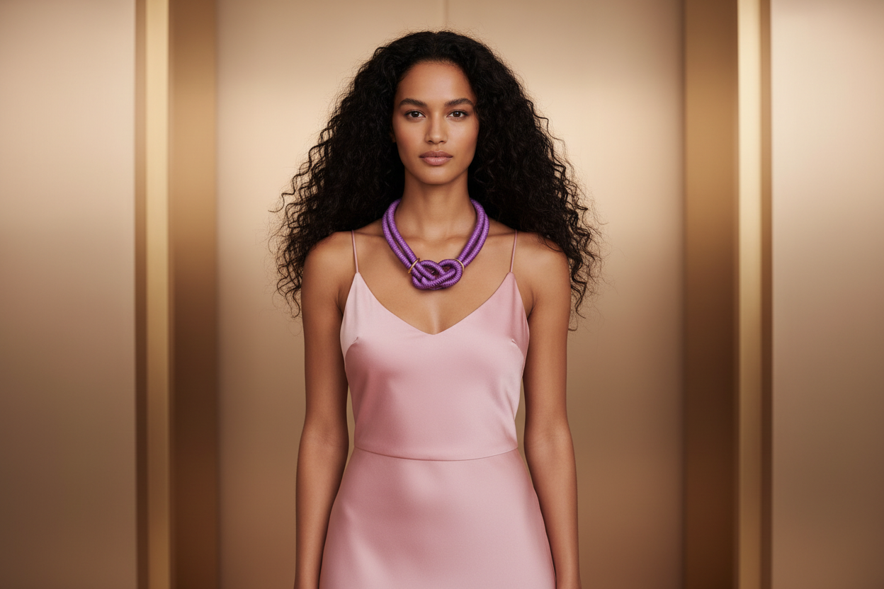 Purple Knot Chunky Necklace: Trendy Gift for Women