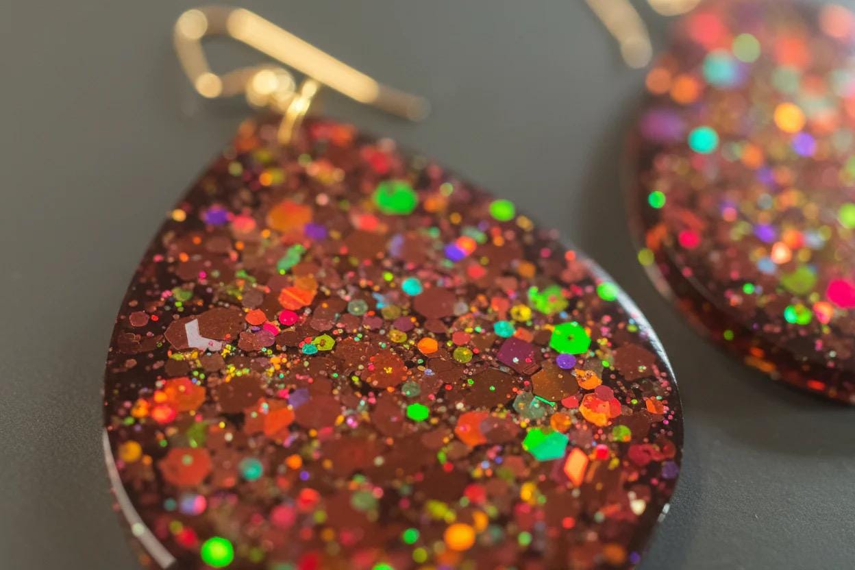 Burgundy Resin Teardrop Earrings: Maroon Spring Wedding Jewelry