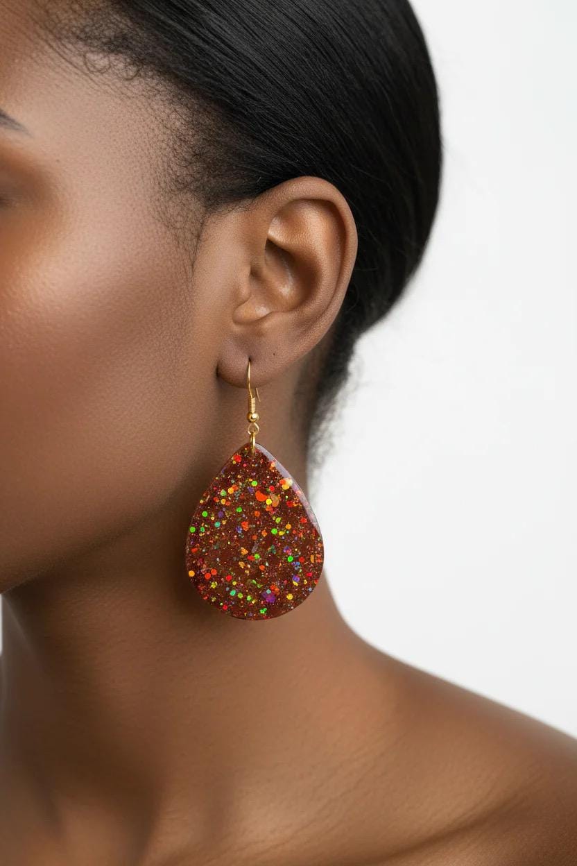 Burgundy Resin Teardrop Earrings: Maroon Spring Wedding Jewelry