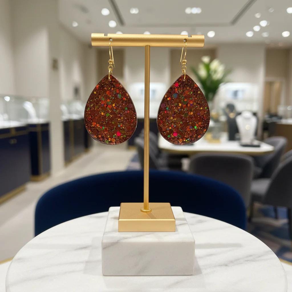Burgundy Resin Teardrop Earrings: Maroon Spring Wedding Jewelry