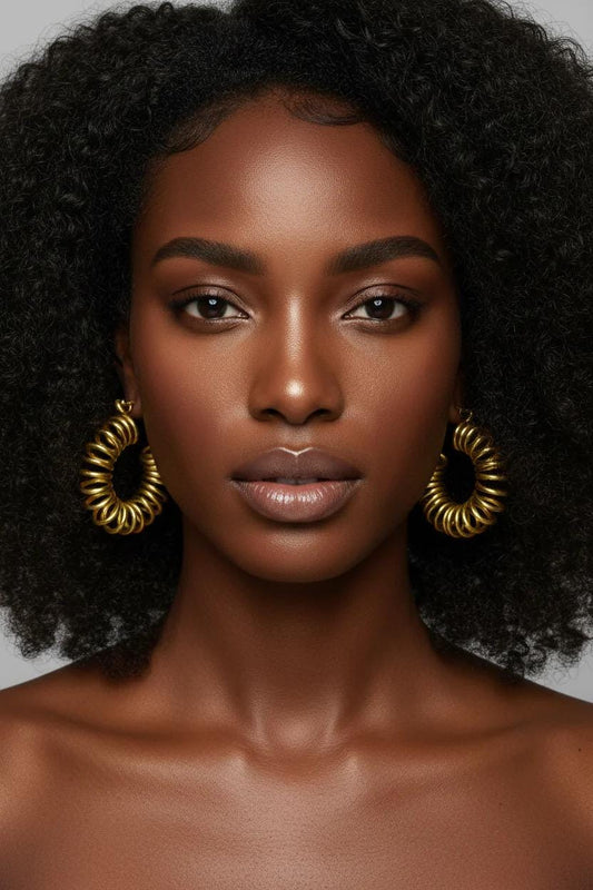 Chunky Gold Spiral Hoop Earrings – Handmade Wire Wrapped Statement Hoops