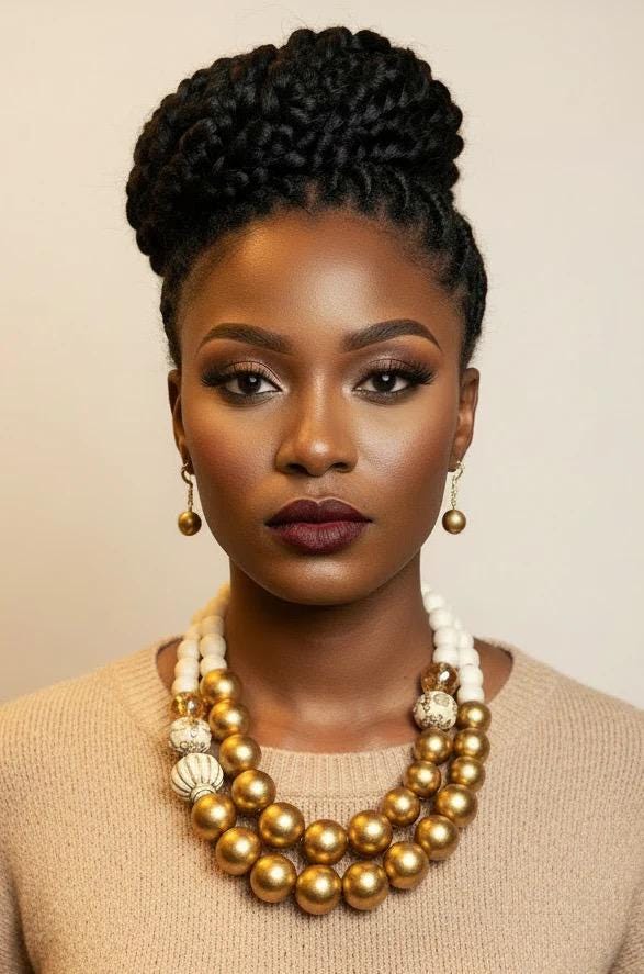 PREORDER Bold Gold Statement Necklace Set with Matching Earrings: Luxury Fashion Jewelry Gift