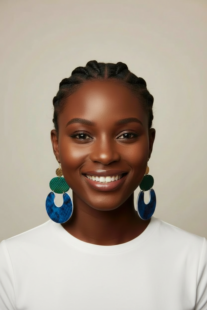 Blue Green Snakeskin Print Earrings: Long Dangle Statement Earrings